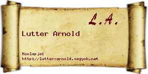 Lutter Arnold névjegykártya